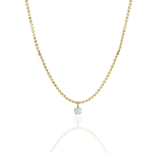 14K Single Floating Diamond Necklace 15/100CTW