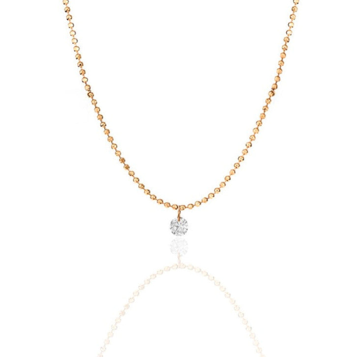 14K Single Floating Diamond Necklace 15/100CTW