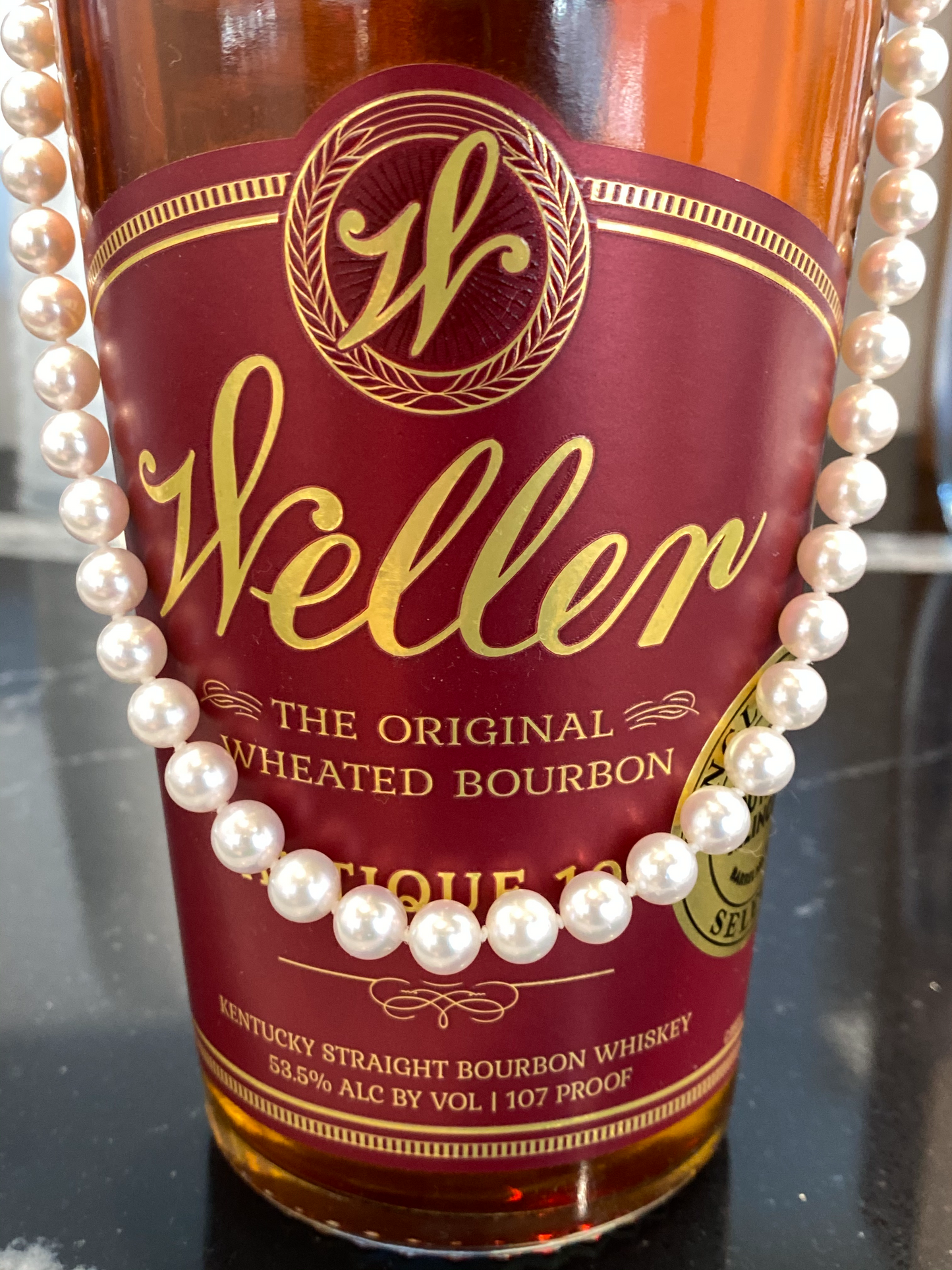 Akoya pearl strand of fine light cream color (9-9.5mm) 16inches