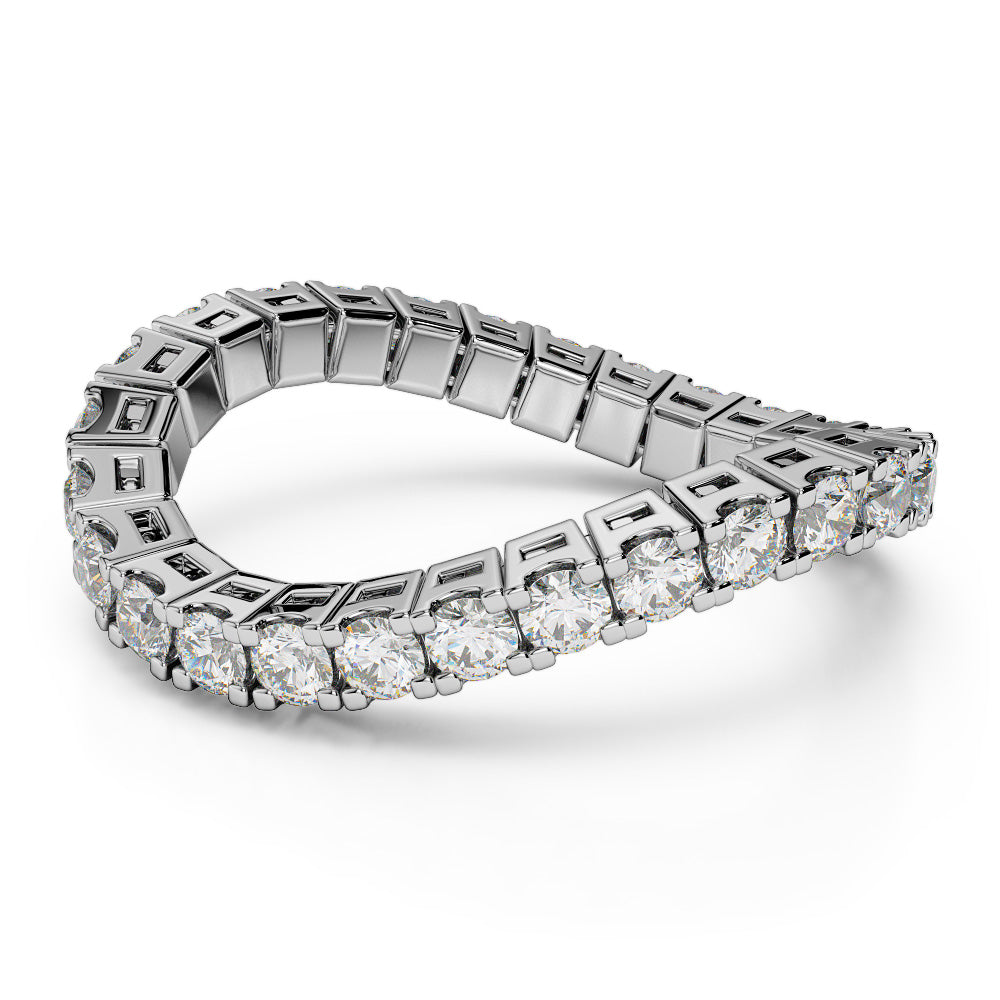 14K White Gold Diamond Flexible Eternity Bands