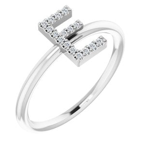 14K Diamond Initial Ring 06/100CTW