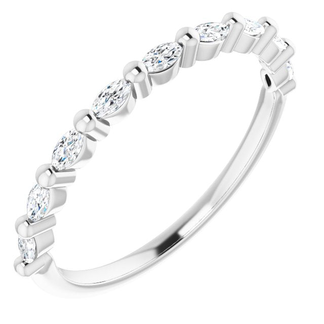 Marquise Single Prong Diamond Band