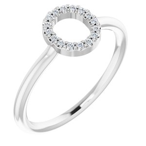 14K Diamond Initial Ring 06/100CTW