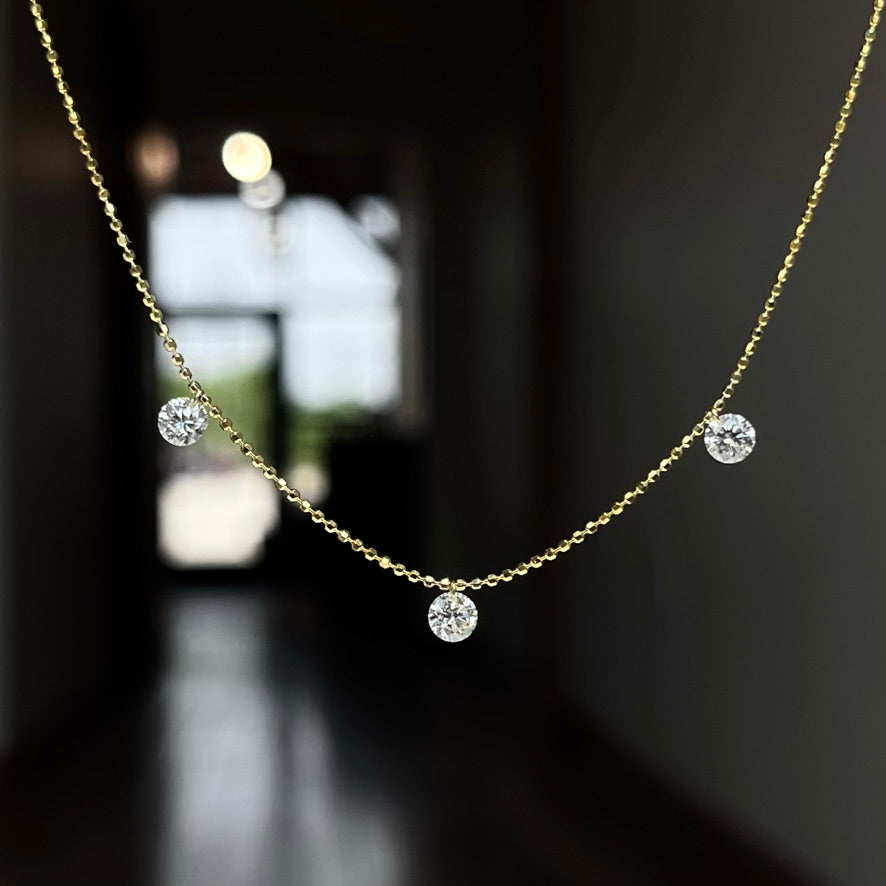 Amazon.com: Floating Diamond Necklace