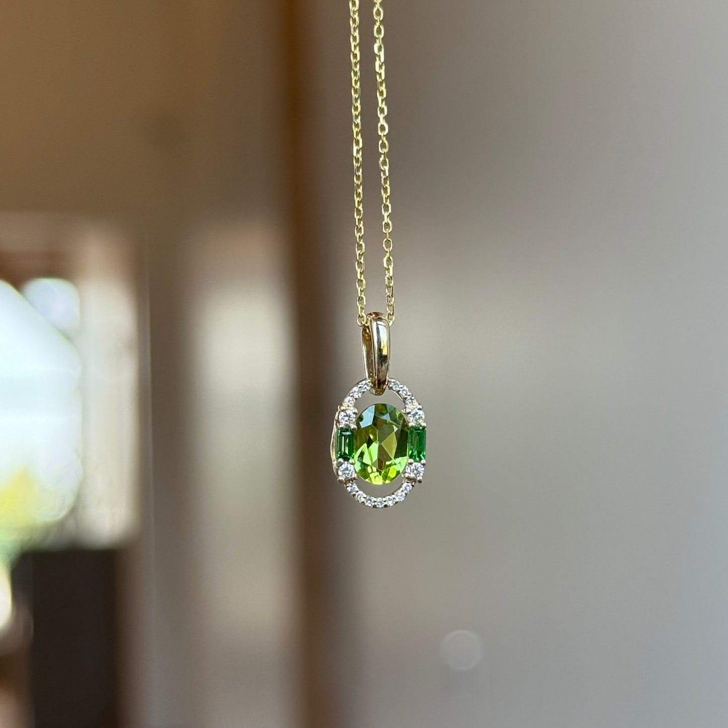 14K Gemstone and Diamond Necklace