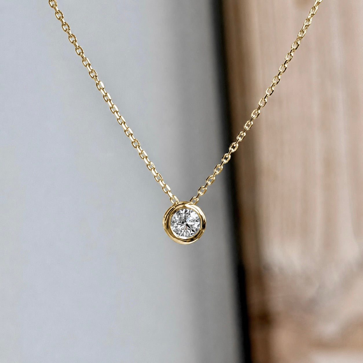 14K Gold Soltiare Diamond Necklace
