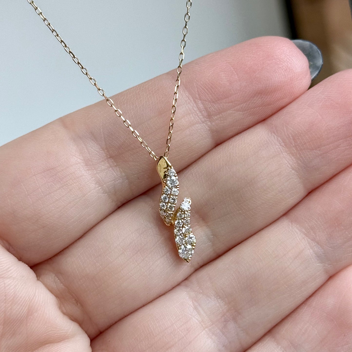 14K Yellow Gold Diamond "Open Knot" Necklace