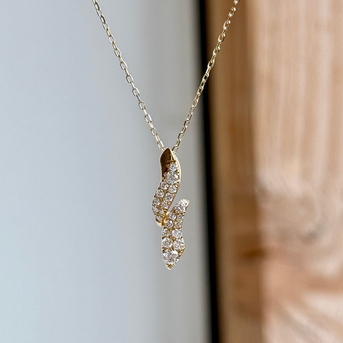 14K Yellow Gold Diamond "Open Knot" Necklace