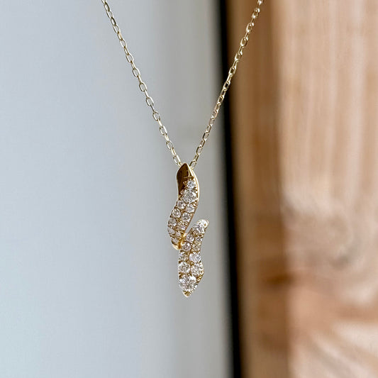 14K Yellow Gold Diamond "Open Knot" Necklace