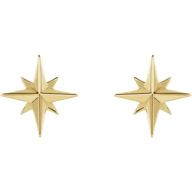 14K Gold Star Earrings