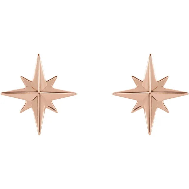 14K Gold Star Earrings