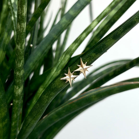 14K Gold Star Earrings