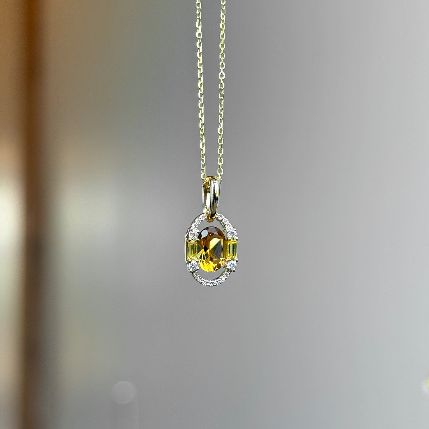 14K Gemstone and Diamond Necklace