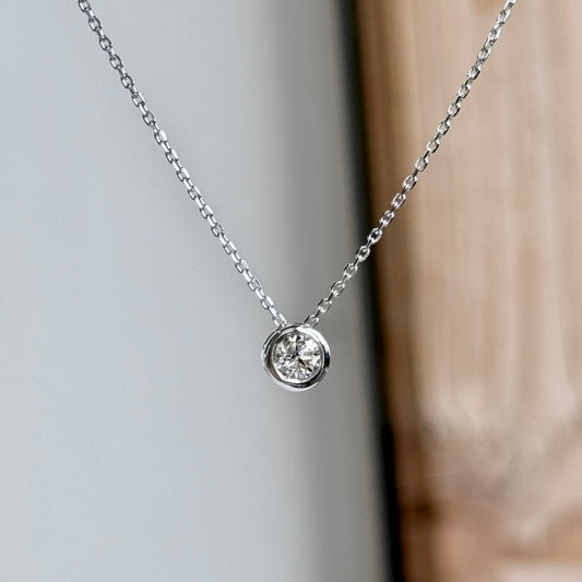 14K Gold Soltiare Diamond Necklace