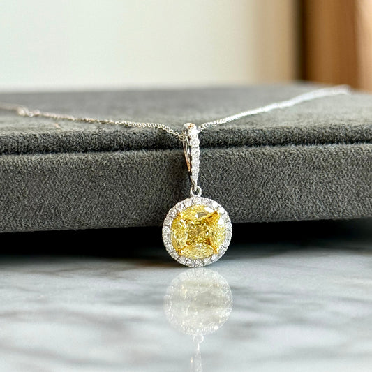 18K Two-Tone Pendant with 14K White gold Chain.