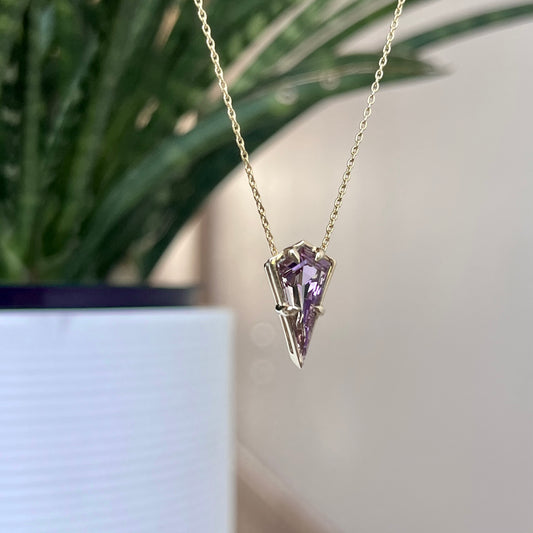 14K Yellow Gold Kite Shape Spinel Necklace