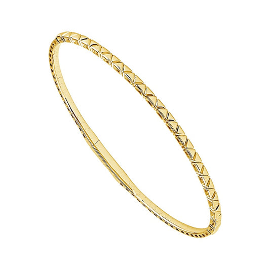14K Yellow Gold Triangle Flexible Bangle Bracelet