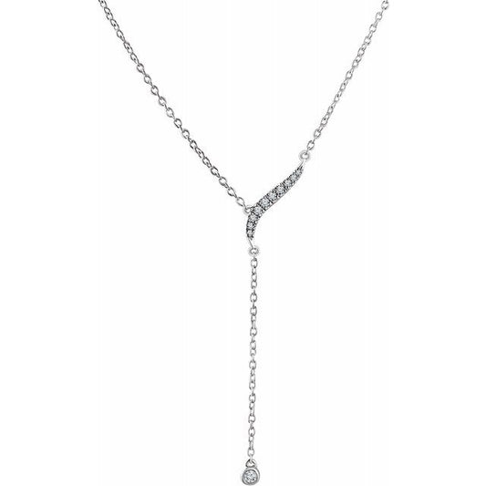 14K Gold Diamond Lariat Necklace 10/100CTW