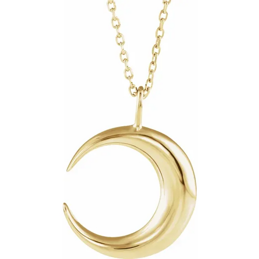 14K Moon Pendant