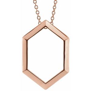 14K Rose Gold Open Hexagon Necklace