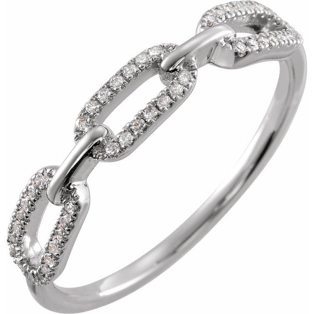 Triple Diamond Chain Link Ring 1/6CTW