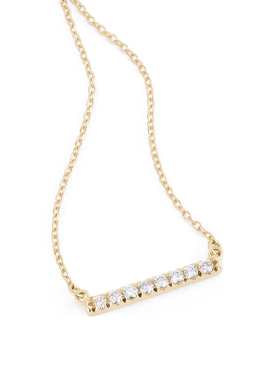 14K Yellow Gold Diamond Bar Necklace 50/100CTW