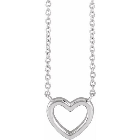 14K Open Heart Necklace