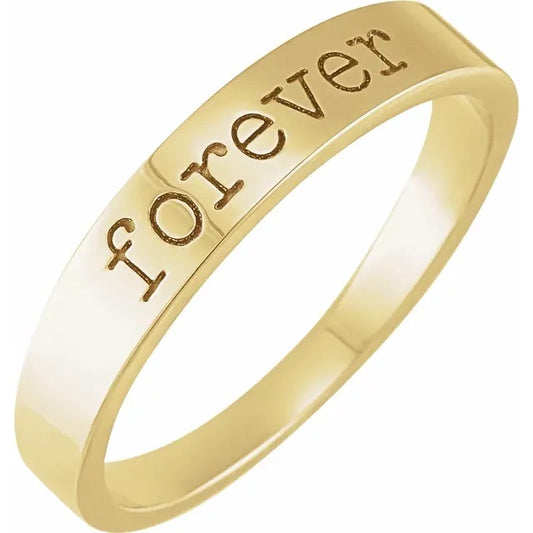 14K Gold Stackable Love Notes Ring