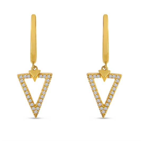 14K Diamond Double Triangle Earrings 11/100CTW