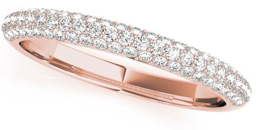 14K Rose Gold Pavé Diamond Band 63/100CTW