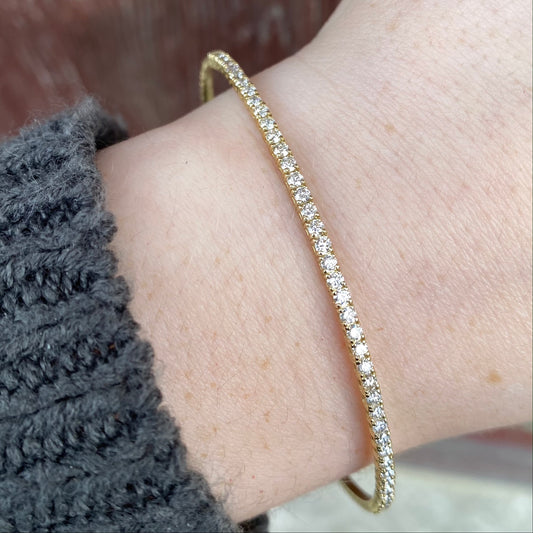 14K Yellow Gold Diamond Flex Bracelet 1.07CTW