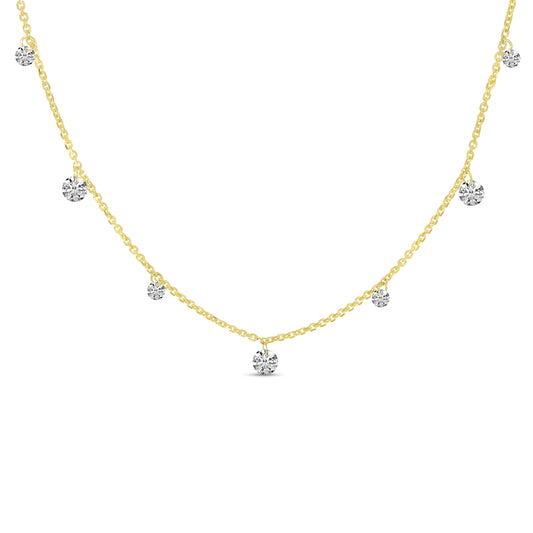 14K Floating Diamond 7-Stone Necklace 65/100CTW