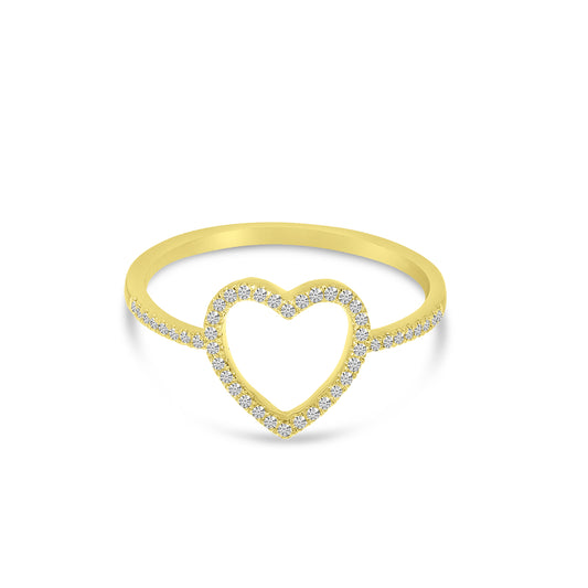 14K Open Heart Ring 14/100CTW